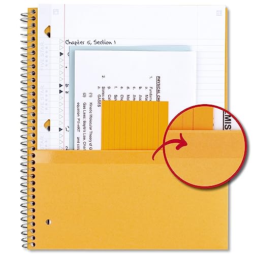 Five Star Spiral Notebook + Study App, 3 Subject, College Ruled Paper, Fights Ink Bleed, Water Resistant Cover, 8-1/2" x 11", 150 Sheets, Black (72069)-UPStoxs