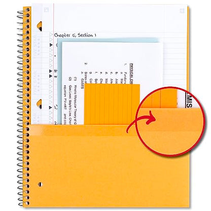 Five Star Spiral Notebook + Study App, 3 Subject, College Ruled Paper, Fights Ink Bleed, Water Resistant Cover, 8-1/2" x 11", 150 Sheets, Black (72069)-UPStoxs