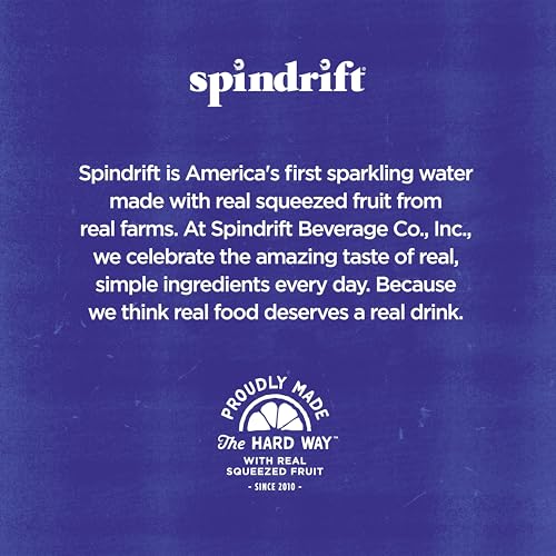 Spindrift Sparkling Water, Grapefruit Flavored, Made with Real Squeezed Fruit, (Only 15 Calories per Can), 12 Fl Oz (Pack of 24)-UPStoxs