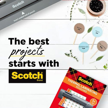 Scotch Thermal Laminating Pouches,200 Pack Laminating Sheets,3 Mil,8.9 x 11.4 Inches, Education Supplies & Craft Supplies, For Use With Thermal Laminators, Letter Size Sheets (TP3854-200)-UPStoxs