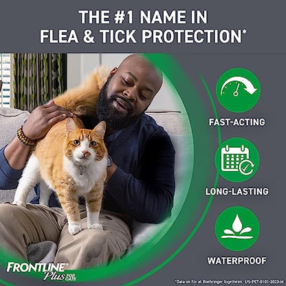 Frontline Plus Flea and Tick Treatment for Cats Over 1.5 lbs. 8 Treatments-UPStoxs