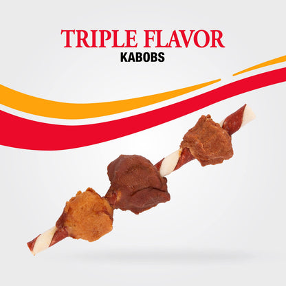 Good'N'Fun Triple Flavored Rawhide Kabobs for Dogs, 1 Pack, 12 oz-UPStoxs