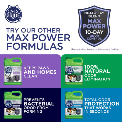 Cat's Pride Max Power: UltraClean Low Tracking Multi-Cat Clumping Litter - Keeps Paws & Home Clean - Up to 10 Days of Powerful Odor Control - 99% Dust Free - Unscented, 15 Pounds-UPStoxs
