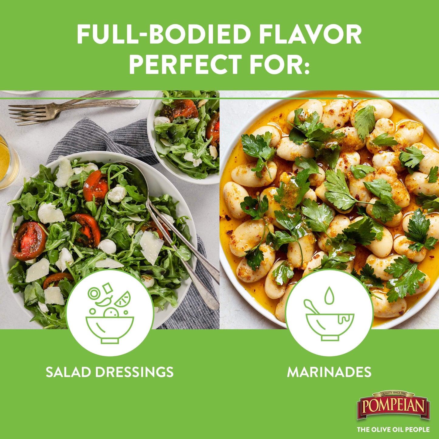 Pompeian Robust Extra Virgin Olive Oil, First Cold Pressed, Full-Bodied Flavor, Perfect for Salad Dressings & Marinades, 48 FL. OZ.-UPStoxs